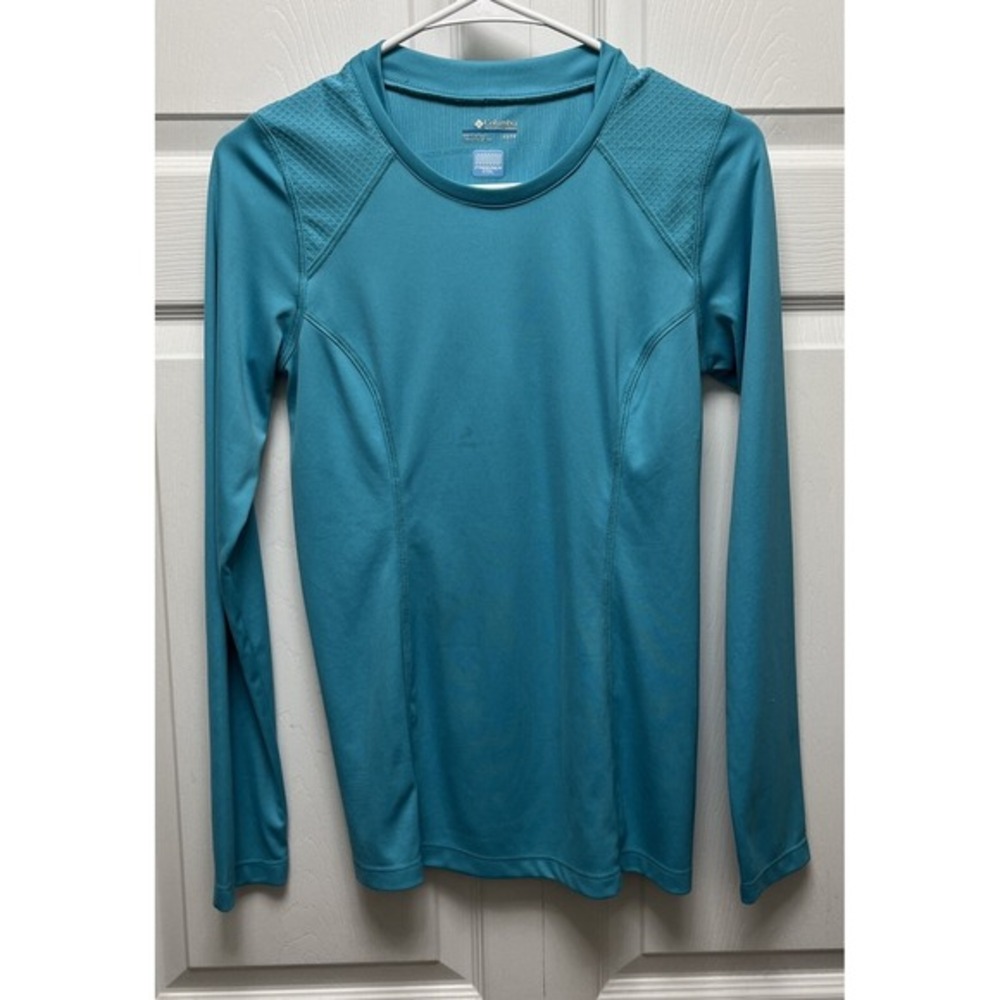 Columbia Shirt Womens‎ XSmall Blue Long Sleeve Freezer Coil Outdoors Crew Neck